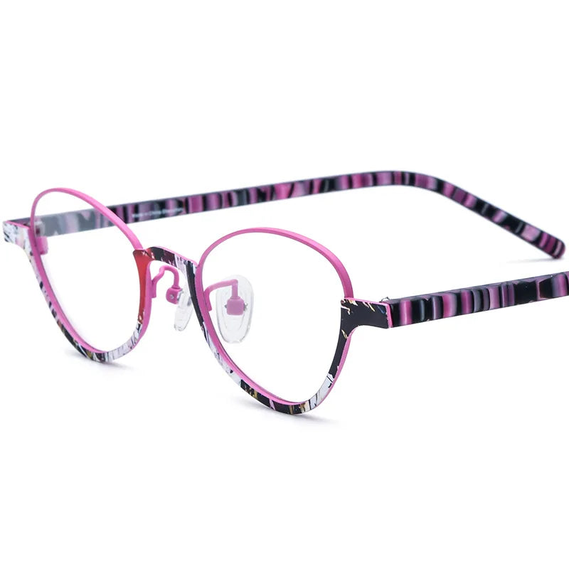 Nobler Women's Full Rim Oval Cat Eye Titanium Eyeglasses 185897