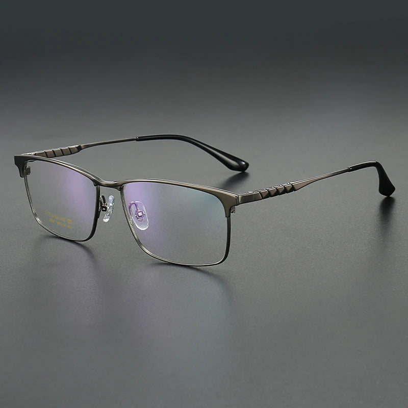 Muzz Men's Full Rim Brow Line Square Titanium Eyeglasses 82909