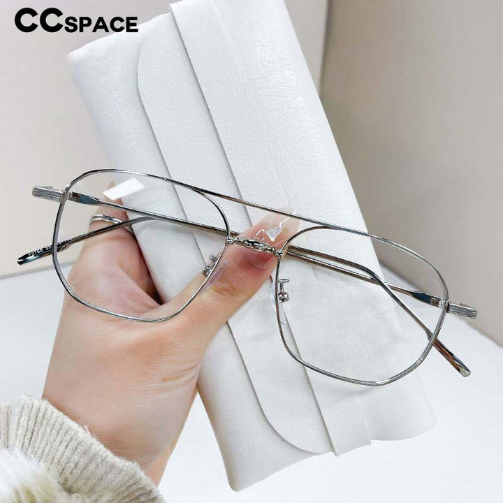 CCspace Unisex Full Rim Square Double Bridge Alloy Eyeglasses 55896 Full Rim CCspace