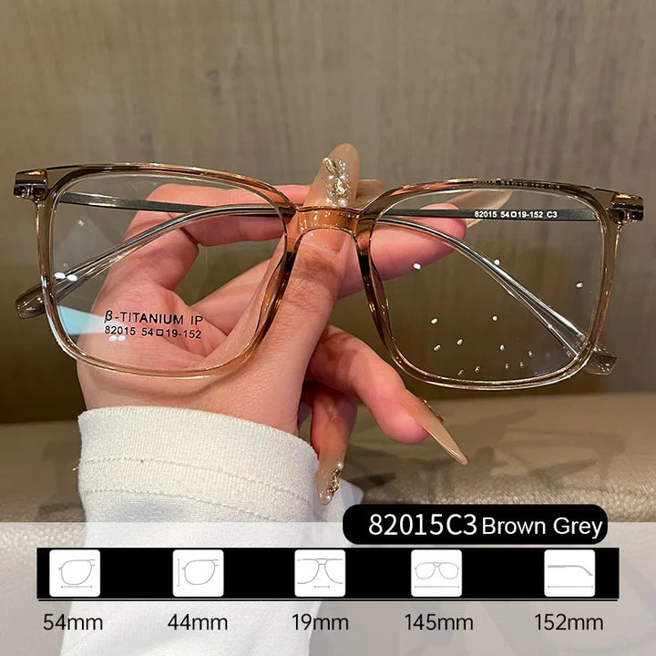 Gmei Women's Full Rim Square Tr 90 Titanium Eyeglasses 82015