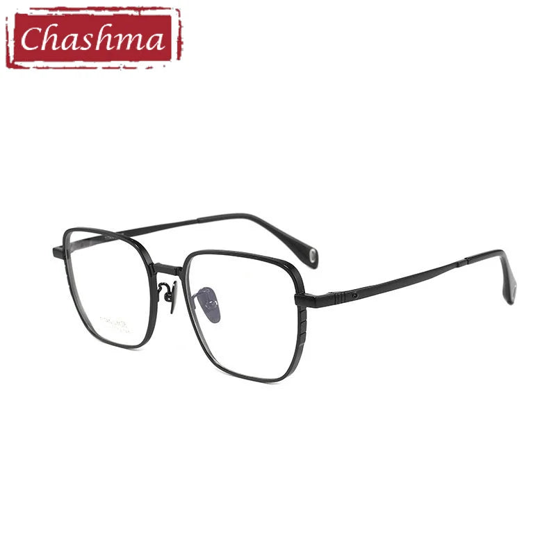Chashma Ottica Men's Full Rim Polygon Square Titanium Eyeglasses 41007