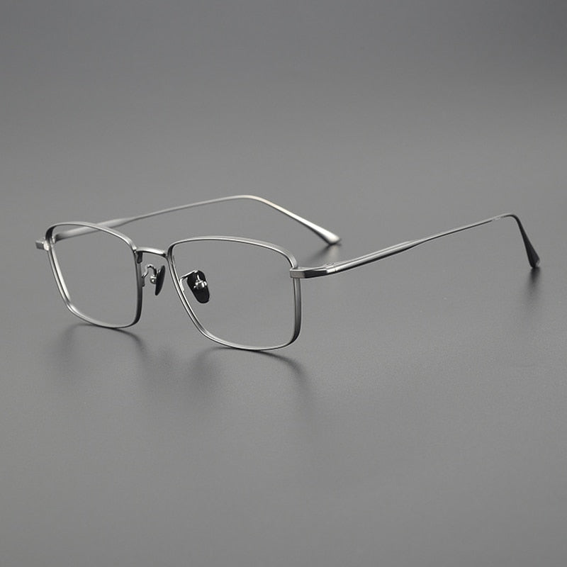 Gatenac Unisex Full Rim Square Titanium Eyeglasses Gxyj1100 Full Rim Gatenac Gun