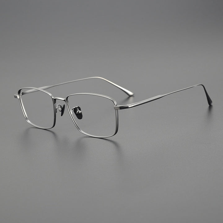 Gatenac Unisex Full Rim Square Titanium Eyeglasses Gxyj1100 Full Rim Gatenac Gun
