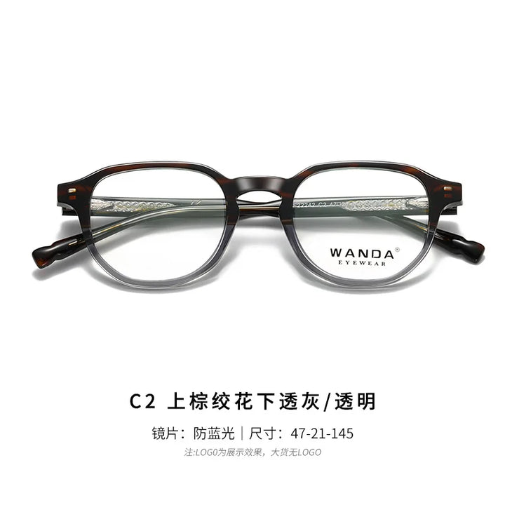 Reven Jate Women's Full Rim Flat Top Oval Tr 90 Alloy Eyeglasses 22242