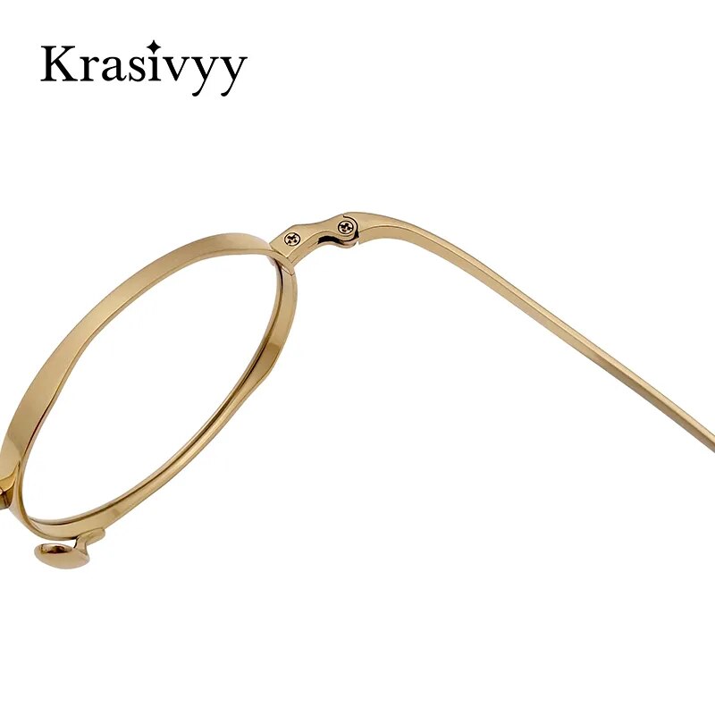Krasivyy Men's Full Rim Small Round Titanium Eyeglasses Kr10518 Full Rim Krasivyy   