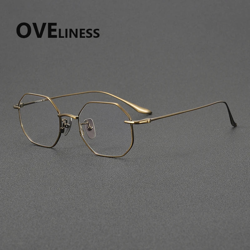Oveliness Women's Full Rim Square Polygon Titanium Eyeglasses 62174