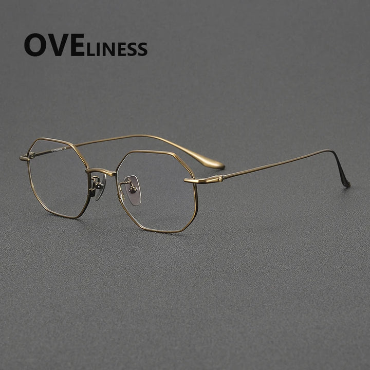 Oveliness Women's Full Rim Square Polygon Titanium Eyeglasses 62174