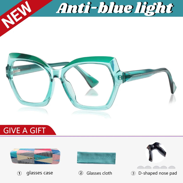 Vicky Women's Full Rim Polygon Tr 90 Titanium Reading Glasses 97043