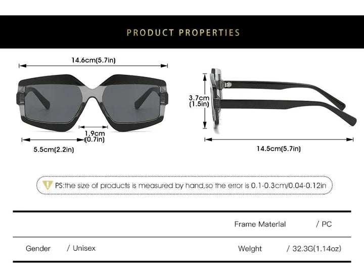CCspace Unisex Full Rim Square Plastic Eyeglasses Sunglasses 56825 Full Rim CCspace