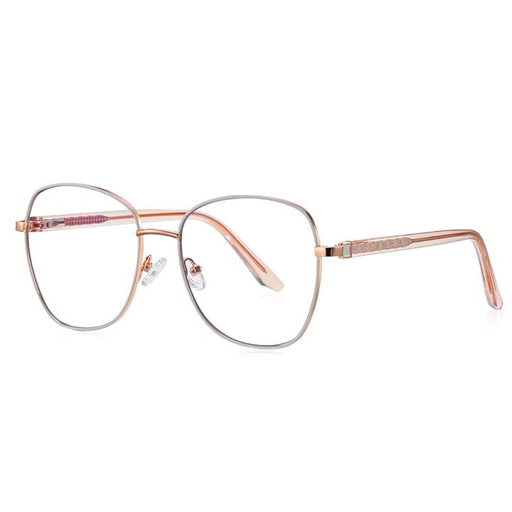 Vicky Unisex Full Rim Large Butterfly Stainless Steel Reading Glasses 3063 Reading Glasses Vicky PFD3063-C3 Prescription custom