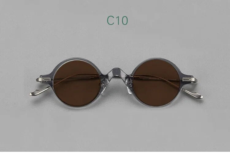 Yujo Unisex Full Rim Round Titanium Acetate Polarized Sunglasses 4128B Full Rim Yujo C10 China