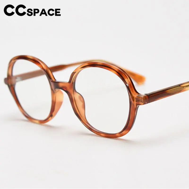 CCspace Unisex Full Rim Large Round Tr 90 Titanium Eyeglasses 56945 Full Rim CCspace