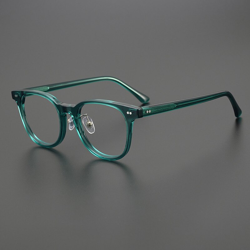 Gatenac Unisex Full Rim Round Square Acetate Eyeglasses Gxyj1042 Full Rim Gatenac Green