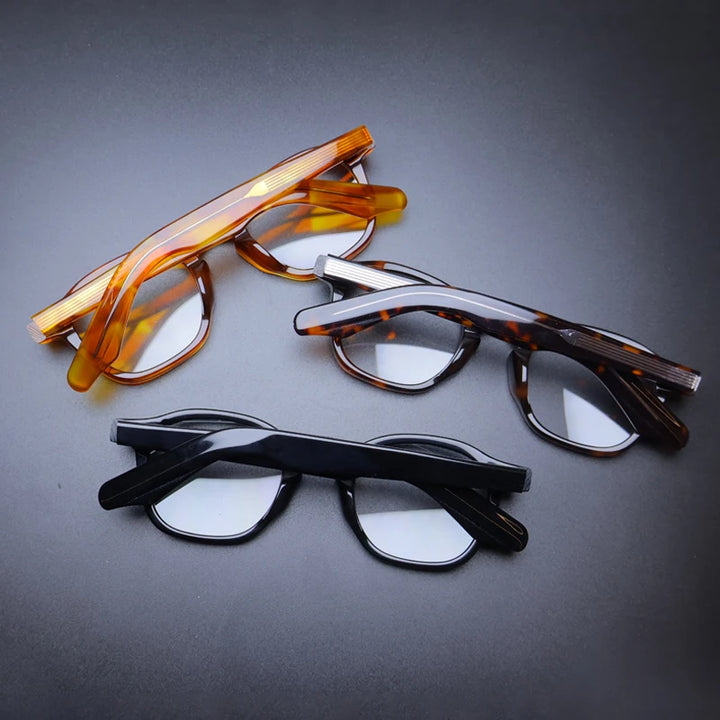 Gatenac Unisex Full Rim Square Acetate Eyeglasses Gxyj1201 Full Rim Gatenac