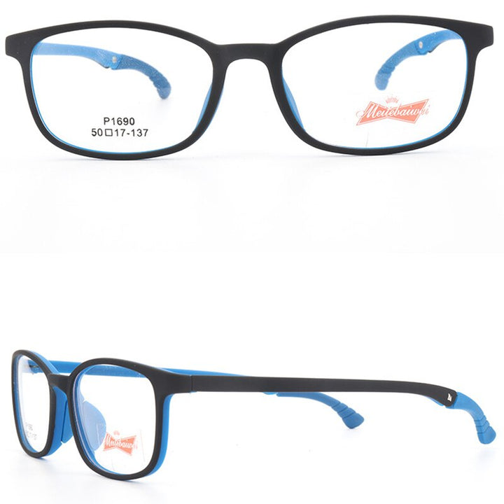 Zirosat Unisex Children's Full Rim Polygon Silicone Square 1690 Full Rim Zirosat C2
