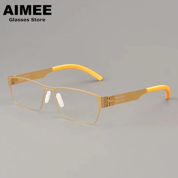 Aimee Unisex Full Rim Rectangle Screwless Steel Eyeglasses 15083