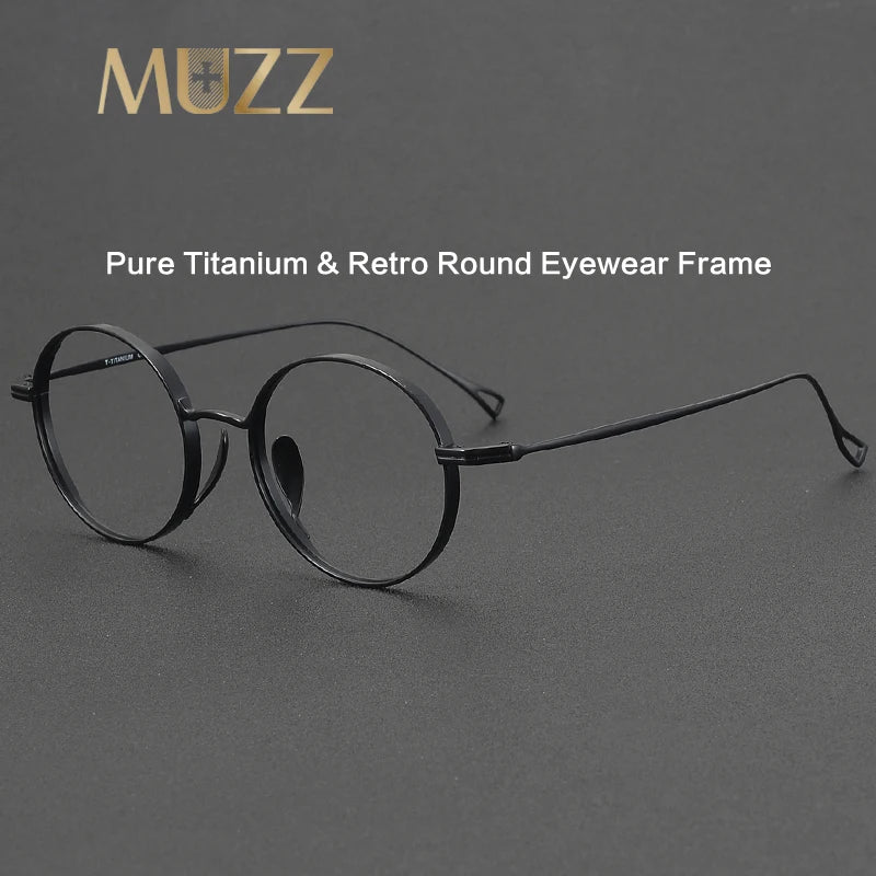 Muzz Unisex Full Rim Round Titanium Eyeglasses 73003