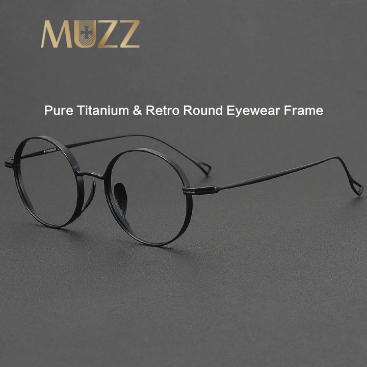 Muzz Unisex Full Rim Round Titanium Eyeglasses 73003