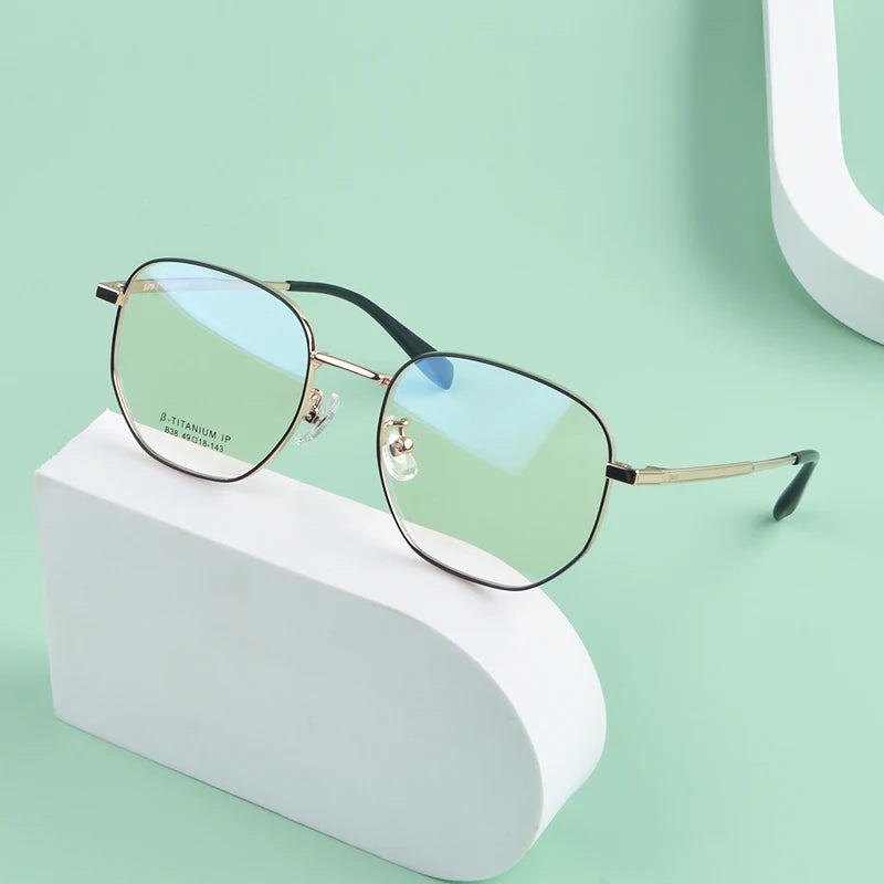 Secg Unisex Youth's Full Rim Polygon Titanium Eyeglasses 0238 Full Rim Secg