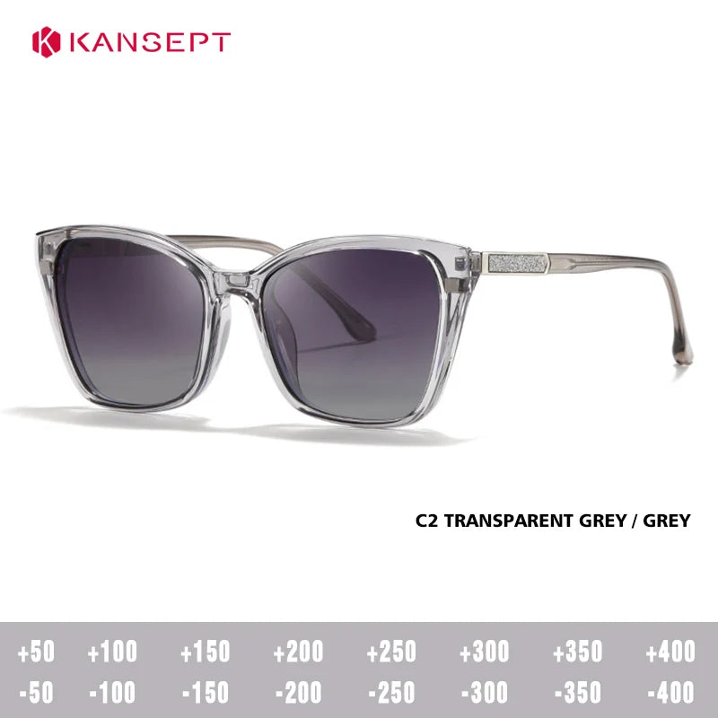Kansept Unisex Full Rim Square Tr 90 Alloy Reading Glasses Clip On Sunglasses 72005