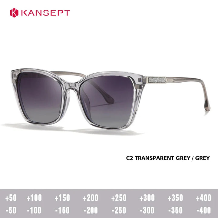 Kansept Unisex Full Rim Square Tr 90 Alloy Reading Glasses Clip On Sunglasses 72005