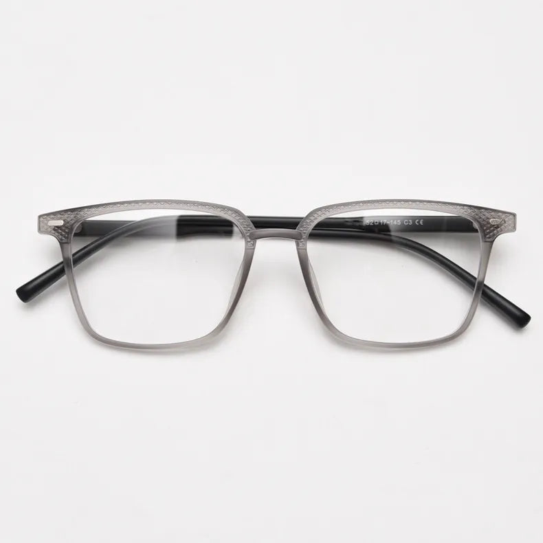 CCspace Unisex Full Rim Square Tr 90 Titanium Eyeglasses 56902 Full Rim CCspace C3Grey