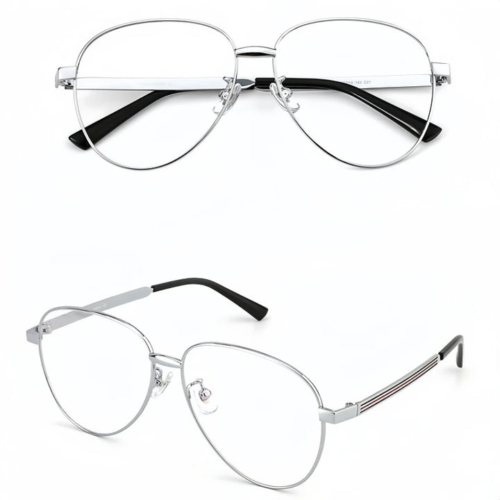 Yimaruili Unisex Full Rim Oval Round Alloy Eyeglasses 2280