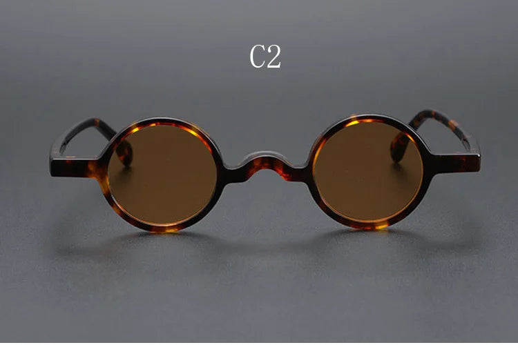 Yujo Unisex Full Rim Small Round Acetate Polarized Sunglasses 2534 Sunglasses Yujo C2 CHINA