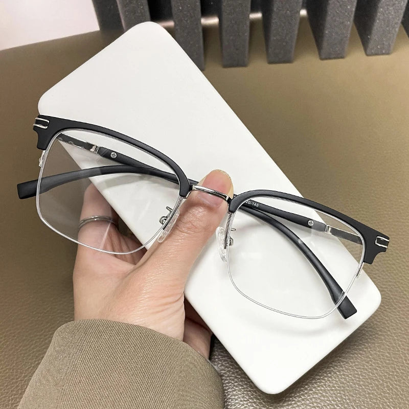Vicky Unisex Semi Rim Square Tr 90 Titanium Reading Glasses 2242 Reading Glasses Vicky -200 TR2242-C3
