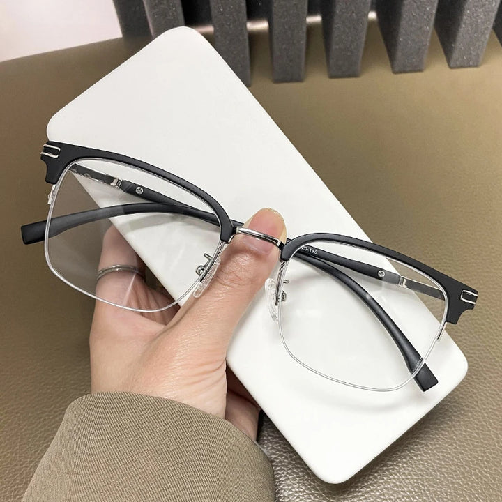 Vicky Unisex Semi Rim Square Tr 90 Titanium Reading Glasses 2242 Reading Glasses Vicky -200 TR2242-C3