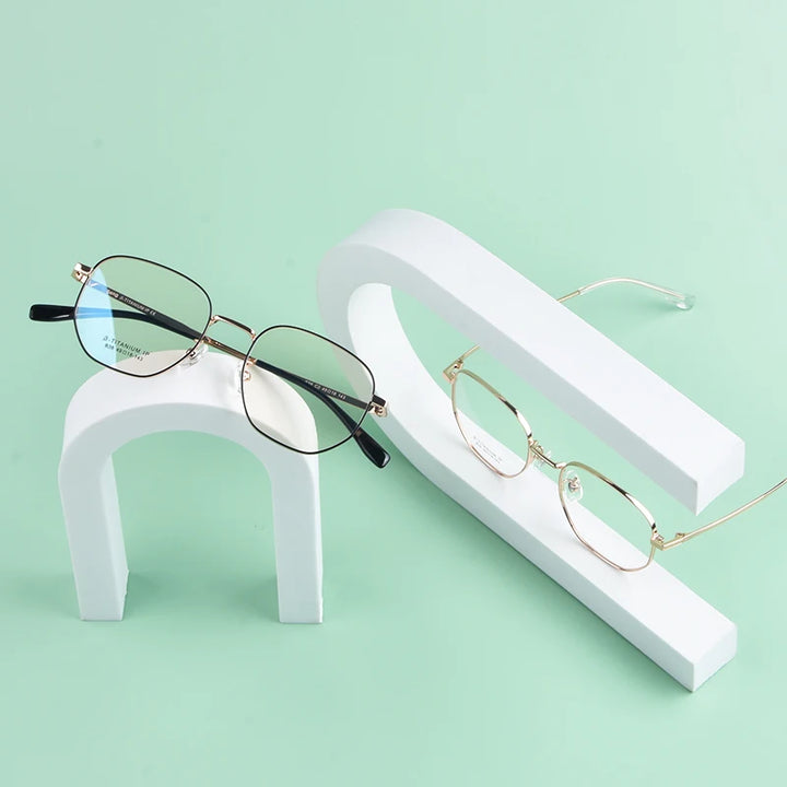 Secg Unisex Youth's Full Rim Polygon Titanium Eyeglasses 0238 Full Rim Secg