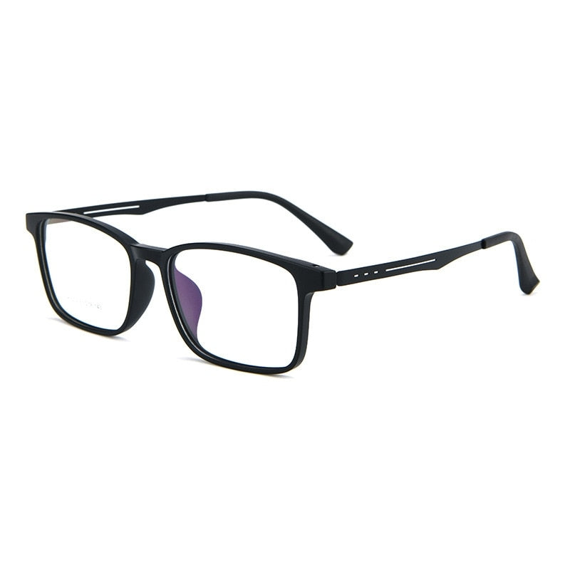Yimaruili Unisex Full Rim Square Tr 90 Titanium Alloy Eyeglasses A1002 Full Rim Yimaruili Eyeglasses Matte Black