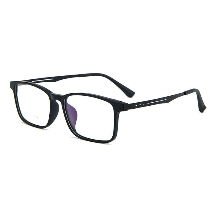 Yimaruili Unisex Full Rim Square Tr 90 Titanium Alloy Eyeglasses A1002 Full Rim Yimaruili Eyeglasses Matte Black