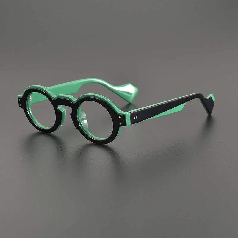 Gatenac Unisex Full Rim Round Acetate Eyeglasses Gxyj1161 Full Rim Gatenac Green