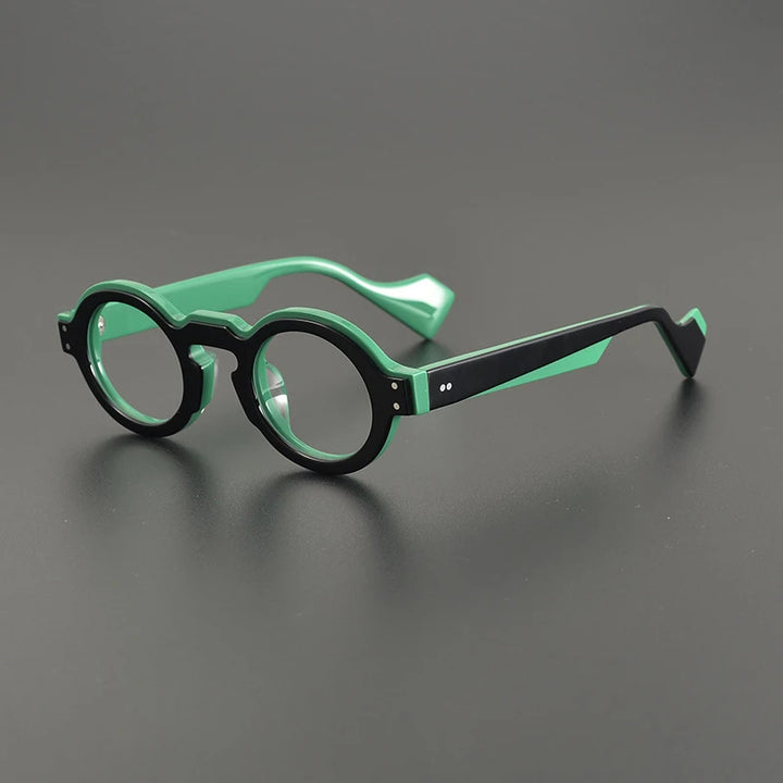 Gatenac Unisex Full Rim Round Acetate Eyeglasses Gxyj1161 Full Rim Gatenac Green