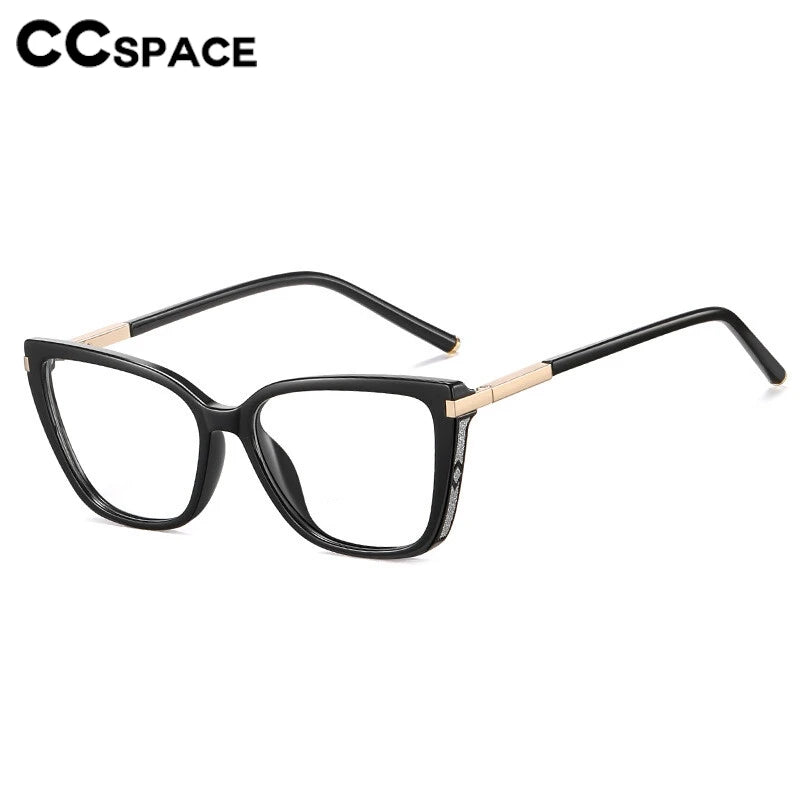 CCspace Women's Full Rim Square Tr 90 Titanium Reading Glasses 310543