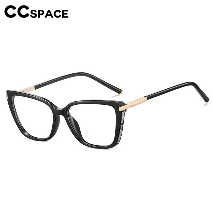 CCspace Women's Full Rim Square Tr 90 Titanium Reading Glasses 310543