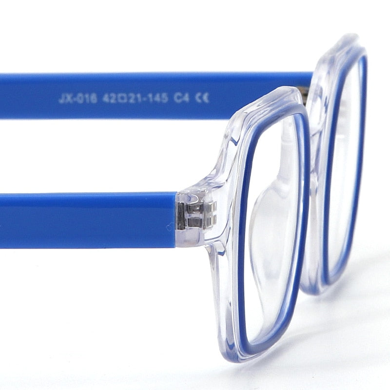 Muzz Unisex Full Rim Flat Top Round Acetate Eyeglasses 016 Full Rim Muzz