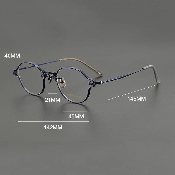 Gatenac Unisex Full Rim Round Small Titanium Eyeglasses Gxyj1199 Full Rim Gatenac