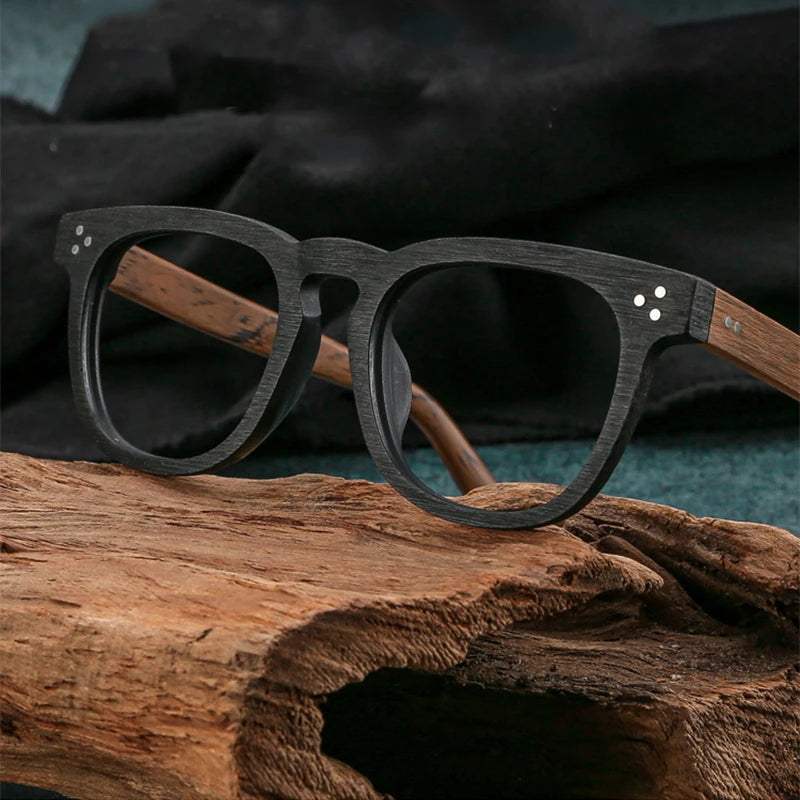 Hdcrafter Mens Full Rim Square Wood Eyeglasses 8182 Full Rim Hdcrafter Eyeglasses