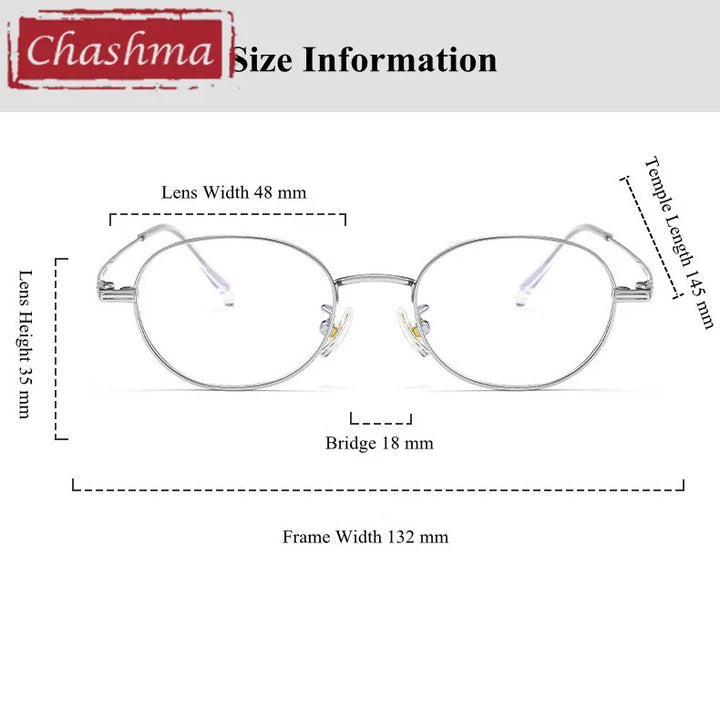 Chashma Ottica Unisex Full Rim Small Round Titanium Eyeglasses 5015 Full Rim Chashma Ottica