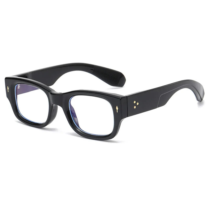 Cubojue Unisex Full Rim Square Plastic Reading Glasses C2 Reading Glasses Cubojue black anti blue light 0 