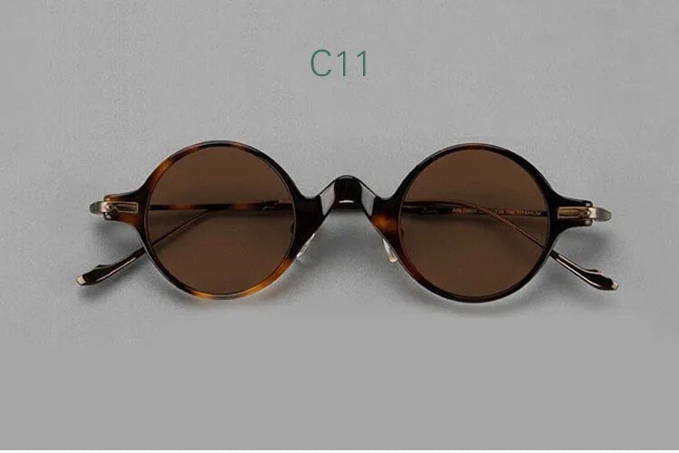 Yujo Unisex Full Rim Round Titanium Acetate Polarized Sunglasses 4128B Full Rim Yujo C11 China