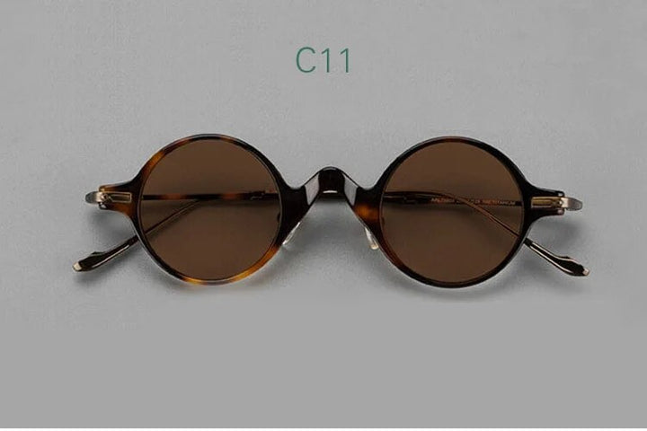 Yujo Unisex Full Rim Round Titanium Acetate Polarized Sunglasses 4128B Full Rim Yujo C11 China