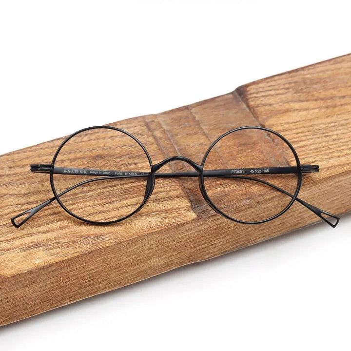 Hdcrafter Unisex Full Rim Round Titanium Eyeglasses Ft3001 Full Rim Hdcrafter Eyeglasses