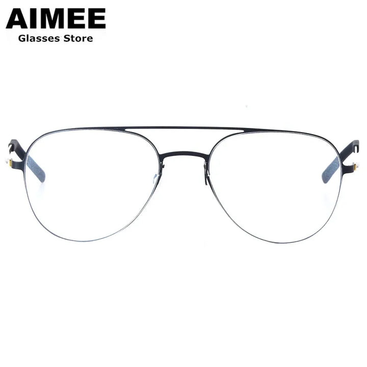 Aimee Women's Full Rim Oval Double Bridge Titanium Eyeglasses 99805