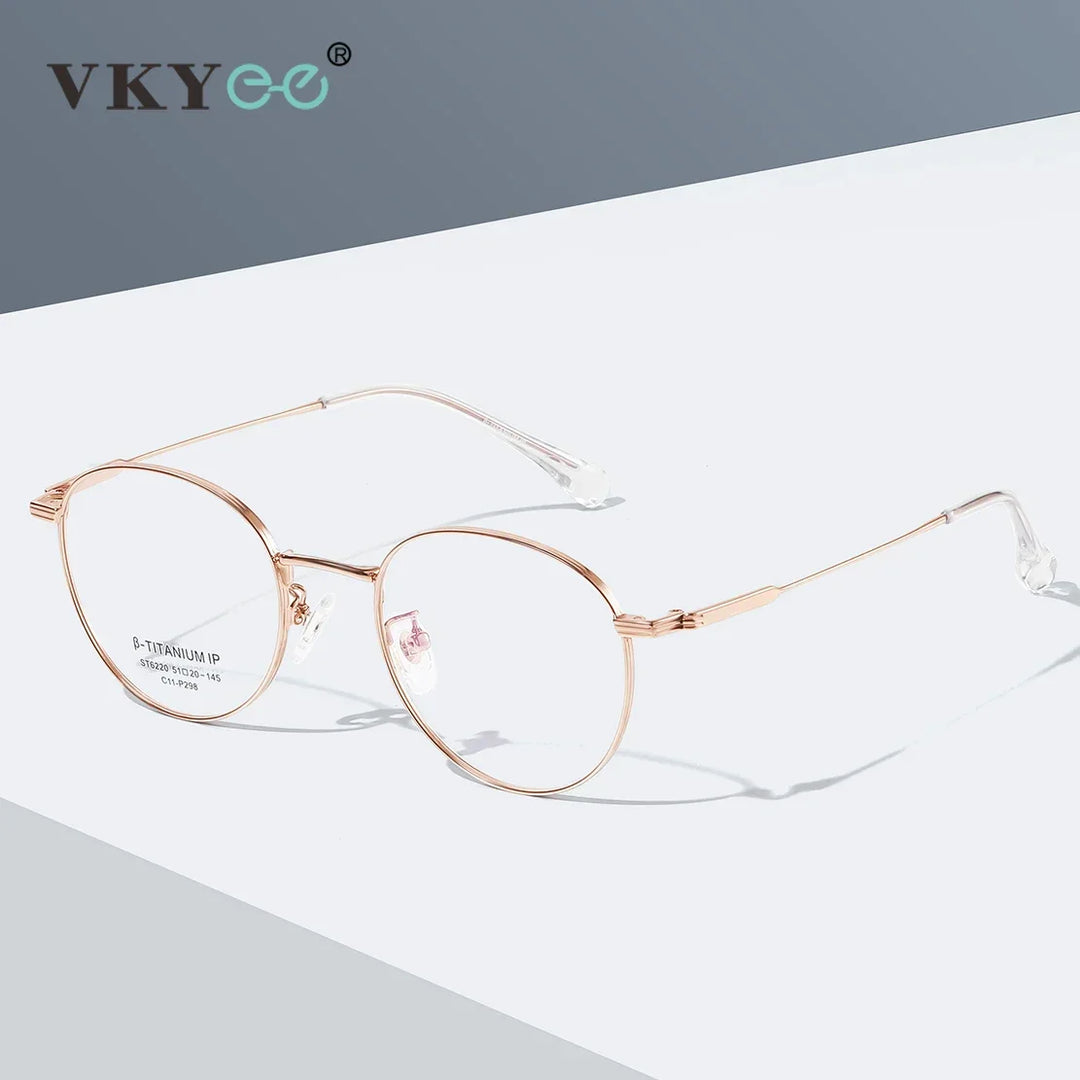 Vicky Unisex Full Rim Round Titanium Reading Glasses St6220 Reading Glasses Vicky