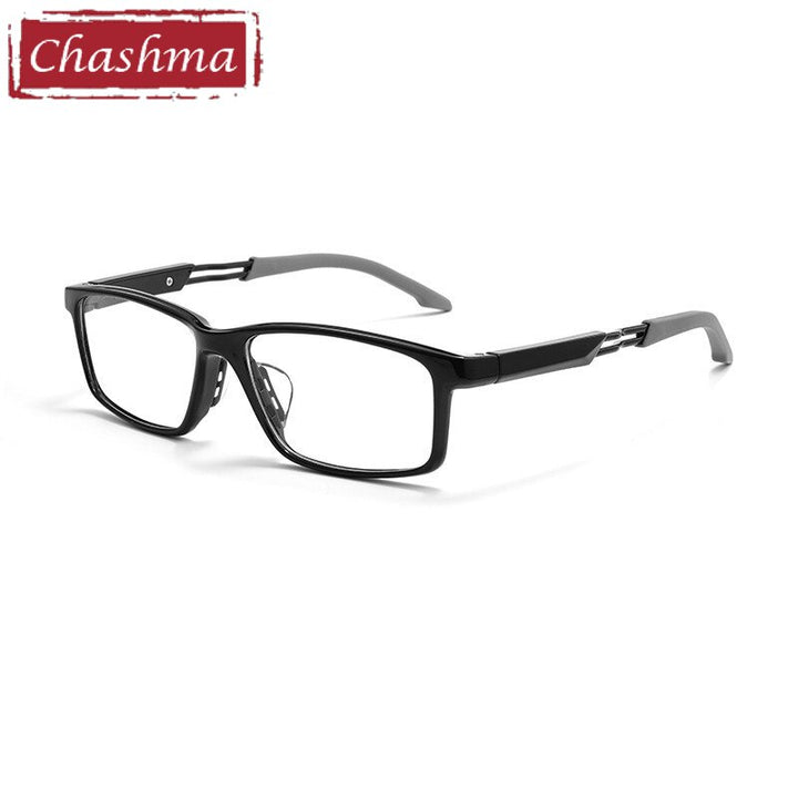 Chashma Unisex Full Rim Square Tr 90 Sport Eyeglasses 6021 Full Rim Chashma Bright Black  
