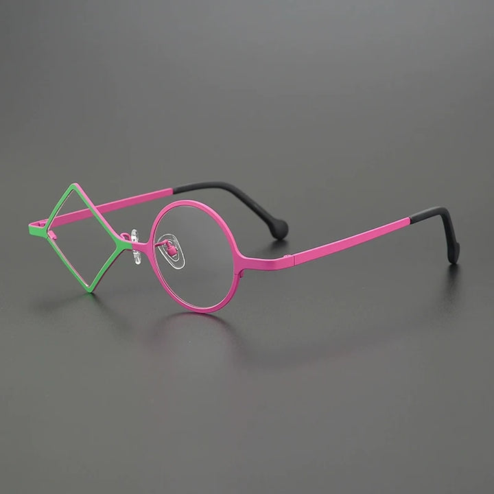 Gatenac Women's Full Rim Round Diamond Titanium Eyeglasses G85852