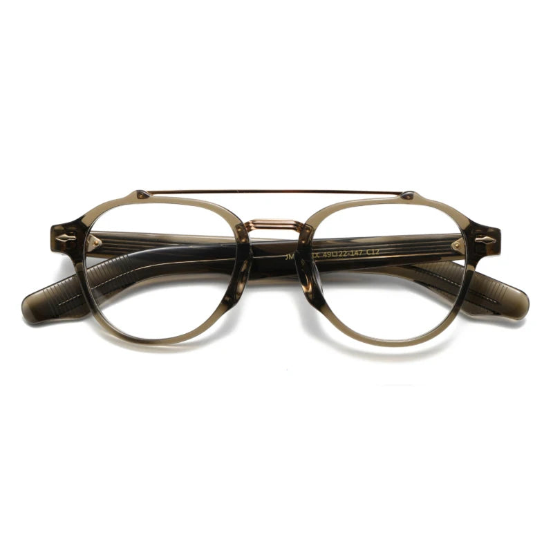 Black Mask Unisex Full Rim Oval Double Bridge Acetate Eyeglasses 63468